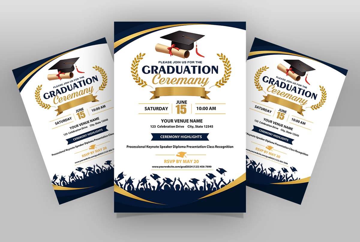 Graduation Ceremony Education Flyer Template Free PSD