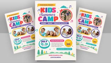Kids Summer Camp Vacation Free PSD Flyer For Pre Schools