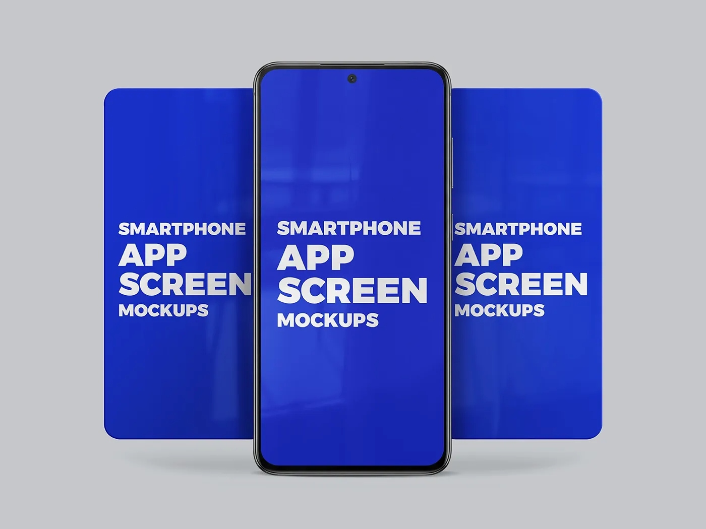 free smartphone app 3 screen mockup front view psd mobile ui ux presentation realistic phone display template high resolution