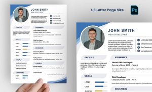 Free Web Developer Resume CV PSD Template – Editable Professional A4 CV Design Download