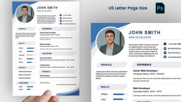 Free Web Developer Resume CV PSD Template – Editable Professional A4 CV Design Download