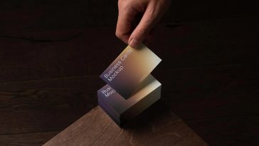premium stacked business card mockup psd realistic luxury branding card on oak wood surface display hand holding business card mockup dark background corporate identity presentation