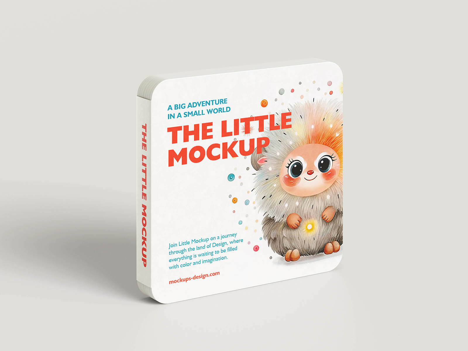 6 Free Childrens Hard Pages Square Board Book Mockup PSD Files6