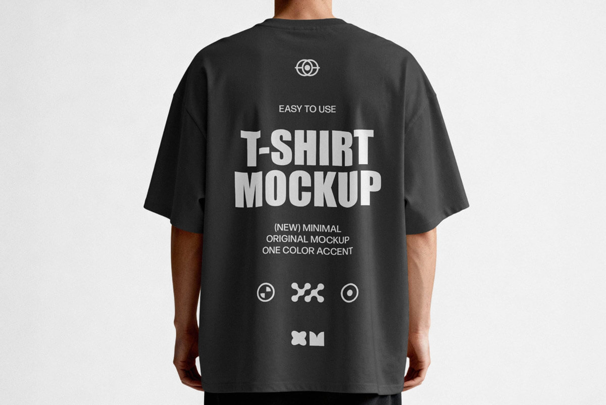 Free Back View T Shirt Mockup PSD1