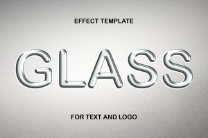 free embossed glass text effect psd realistic transparent typography logo branding photoshop template for premium design projects