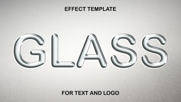 free embossed glass text effect psd realistic transparent typography logo branding photoshop template for premium design projects
