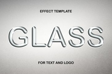 free embossed glass text effect psd realistic transparent typography logo branding photoshop template for premium design projects