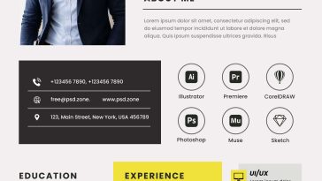 free graphic designer resume template psd modern cv layout editable professional designer resume format
