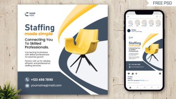Free Hiring Post PSD Template – USA Recruitment Social Media Design for Companies