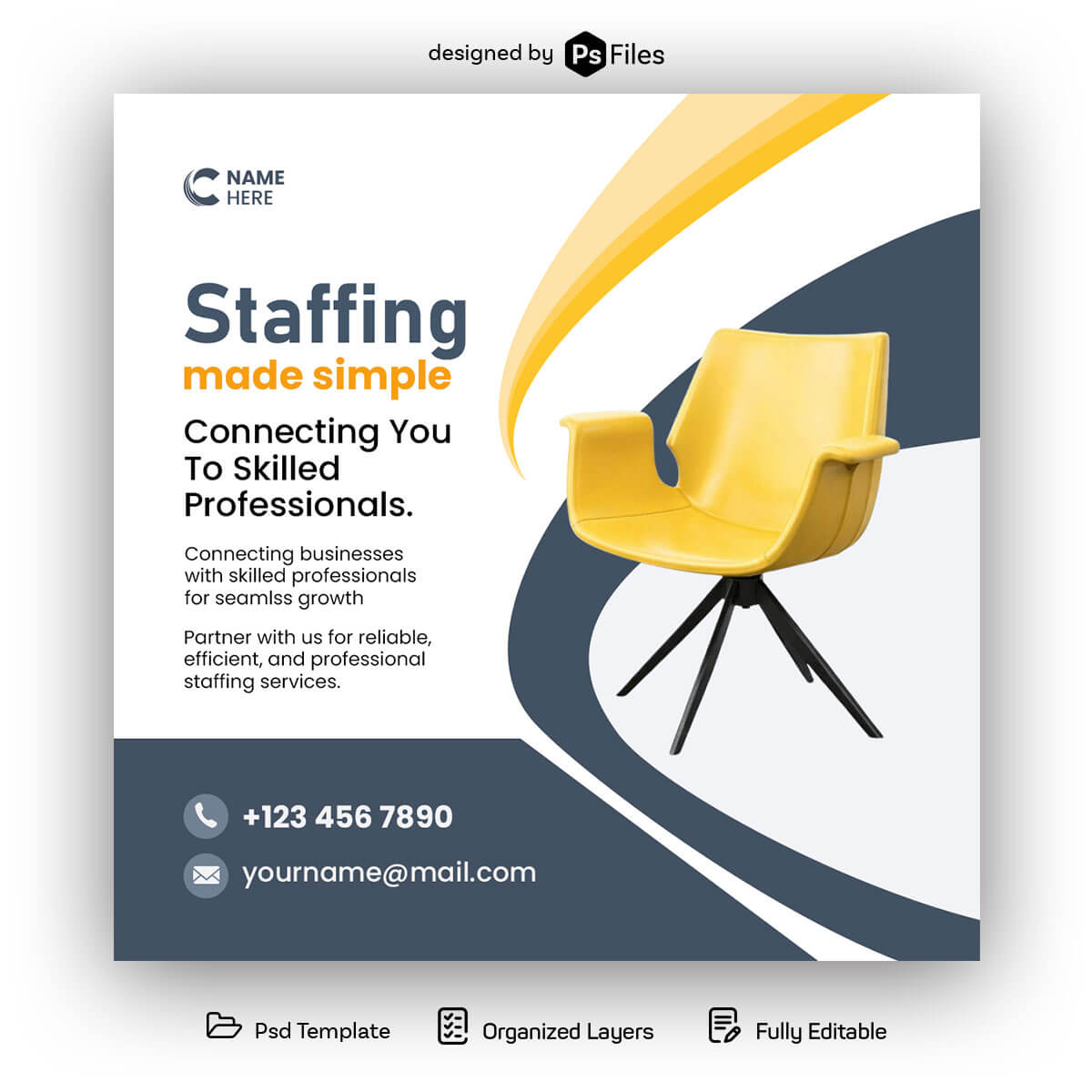 hiring post psd template usa recruitment social media staffing design editable company hiring poster