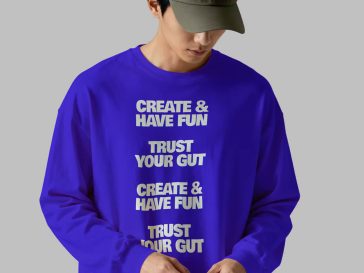 free long sleeve t shirt on model mockup psd realistic apparel branding clothing design presentation template