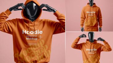 free mannequin hoodie mockups psd with 3 apparel styles for streetwear branding fashion clothing design and print on demand marketing presentations
