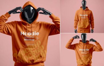 free mannequin hoodie mockups psd with 3 apparel styles for streetwear branding fashion clothing design and print on demand marketing presentations