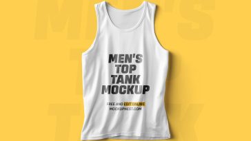 free mens top tank mockup psd realistic apparel branding fitness clothing print on demand fashion design template