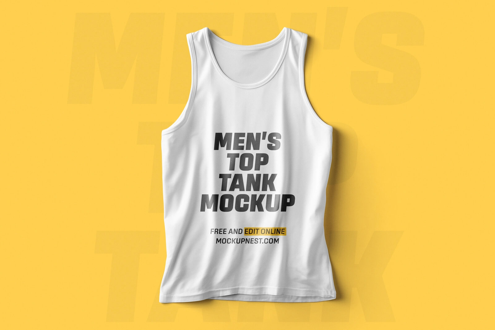 free mens top tank mockup psd realistic apparel branding fitness clothing print on demand fashion design template