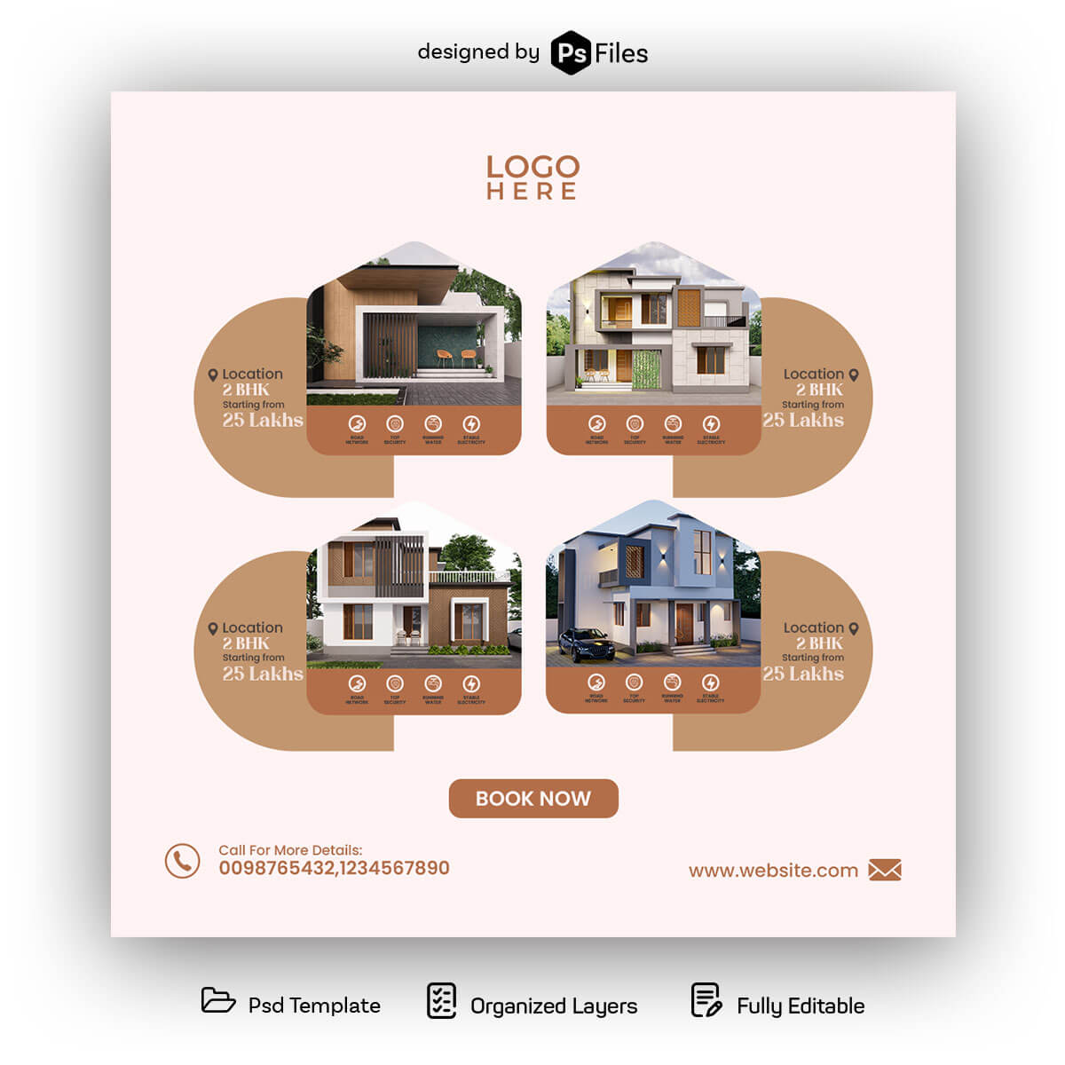 Free Real Estate Social Media Post Design PSD Template – Modern Property Promotion1