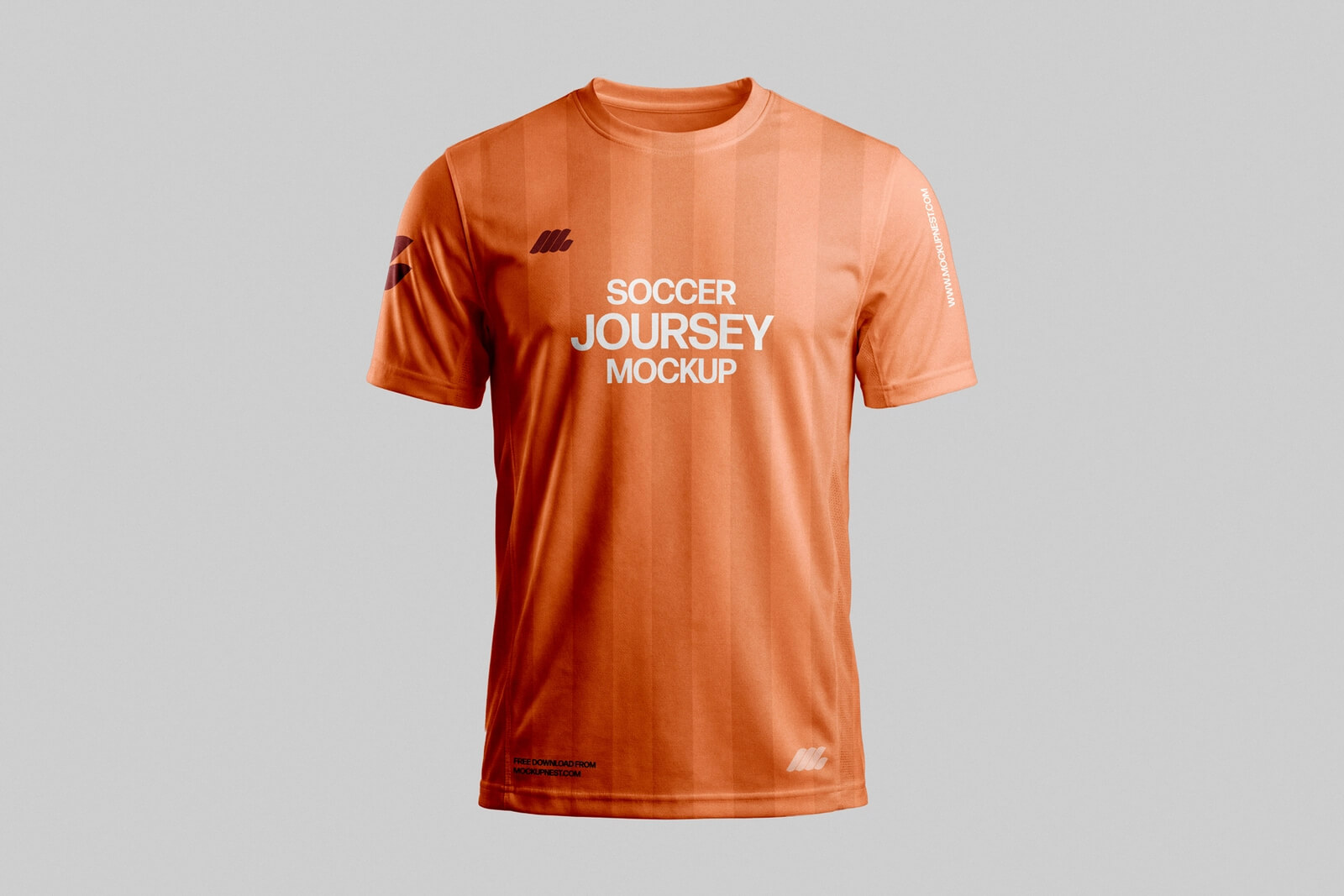 soccer jersey mockup PSD front view with realistic sportswear fabric texture — PsFiles.com free download