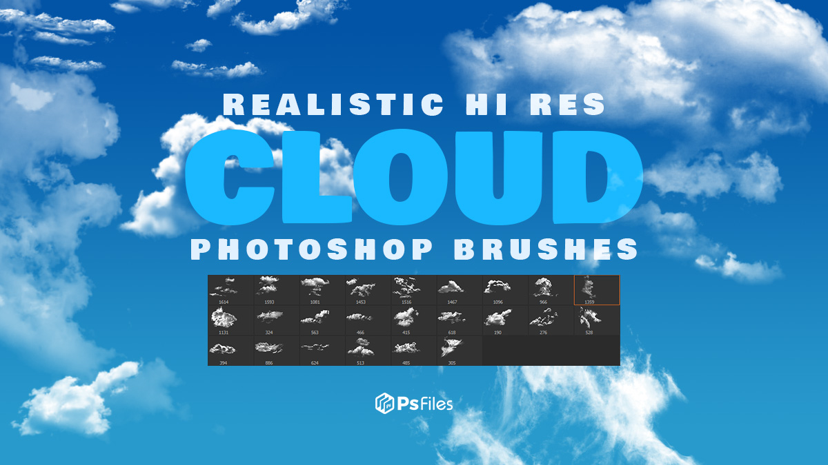 PsFiles 24 Realistic Cloud Photoshop Brushe