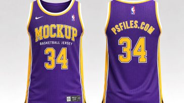 PsFiles Free Basketball Jersey Mockup PSD Set NBA Style Sports Uniform Template