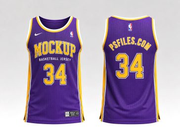 PsFiles Free Basketball Jersey Mockup PSD Set NBA Style Sports Uniform Template
