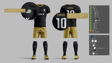 PsFiles Free New Soccer Jersey Mockup Kit