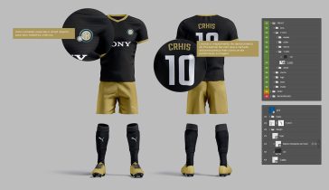 PsFiles Free New Soccer Jersey Mockup Kit