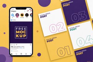 Free Instagram Post Mockup PSD – Social Media Banner Feed Preview Template