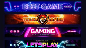 Free YouTube Gaming Banner PSD Template – Channel Cover Art 2560x1440