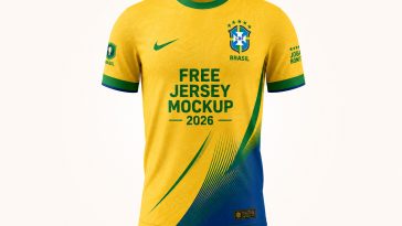 Free round neck football jersey mockup PSD for World Cup 2026 kit design — smart object editable, 3000x3000px free download