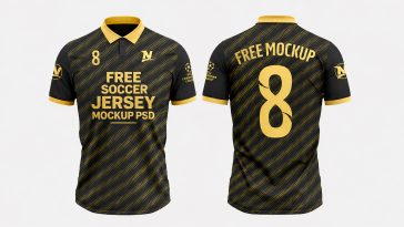 Free Soccer Jersey Mockup PSD – Front and Back Football Kit Template