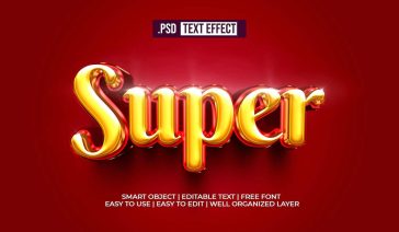 3D gold shine text effect PSD free download — premium glossy golden text style for Photoshop